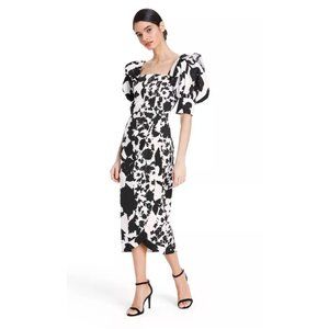 Floral Puff Wrap Dress - Christopher John Rogers